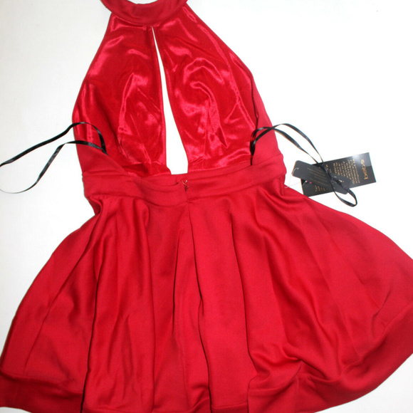 💋 Bebe red halter embellished dress S small new RARE 💋 - Picture 7 of 8